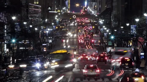 Long exposure NYC Midtown Time Lapse Stock Footage 46307248