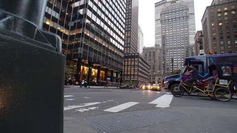 Long Exposure Panoramic Time-lapse by Park Avenue in NYC Stock Footage 80164305