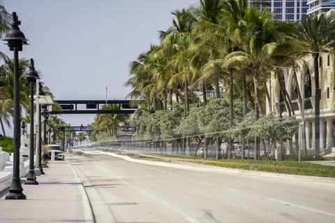 Long exposure photo looking down A1A Fort Lauderdale Beach Florida 2026 Stock Photos