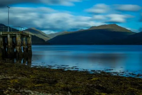 Long exposure photography of Scottish fall. Stock Photos