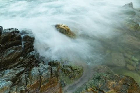Long exposure seashore using tripod Foto stock