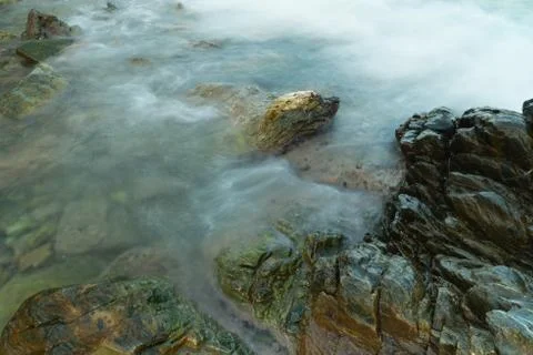 Long exposure seashore using tripod 스톡 사진