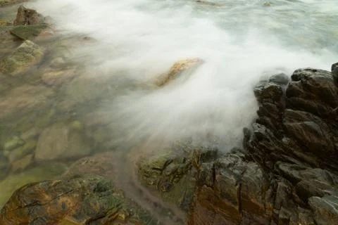 Long exposure seashore using tripod Foto stock