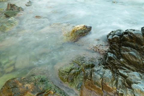 Long exposure seashore using tripod Foto stock