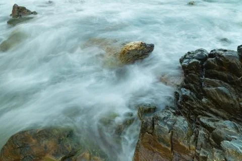 Long exposure seashore using tripod Foto stock