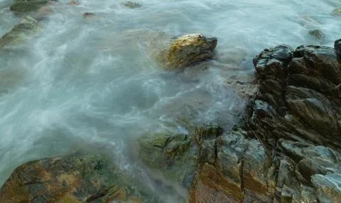 Long exposure seashore using tripod 스톡 사진