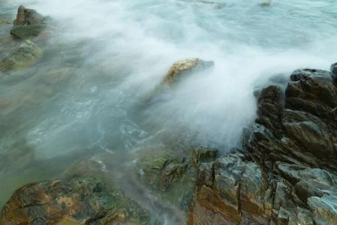 Long exposure seashore using tripod 스톡 사진