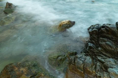 Long exposure seashore using tripod 스톡 사진