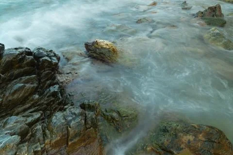 Long exposure seashore using tripod Foto stock