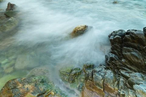 Long exposure seashore using tripod Foto stock