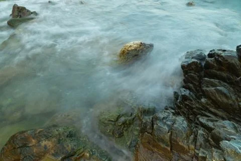 Long exposure seashore using tripod Foto stock