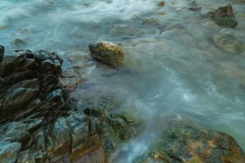Long exposure seashore using tripod Foto stock