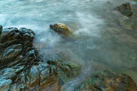 Long exposure seashore using tripod 스톡 사진