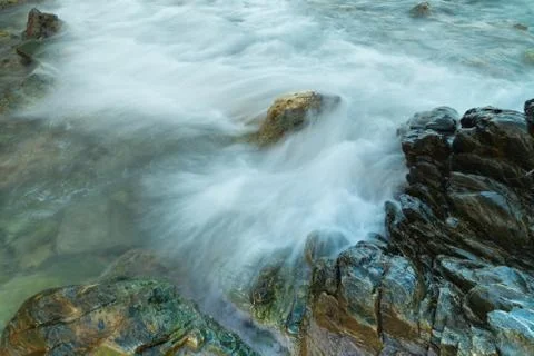 Long exposure seashore using tripod 스톡 사진