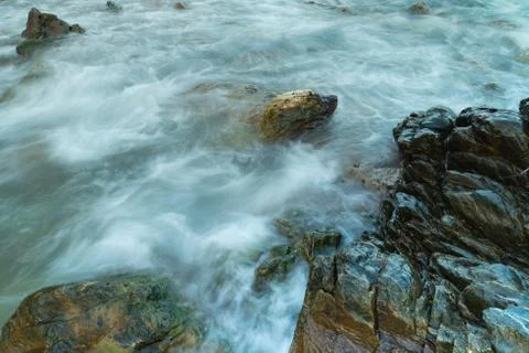 Long exposure seashore using tripod Stock Photos