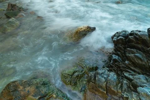 Long exposure seashore using tripod 스톡 사진