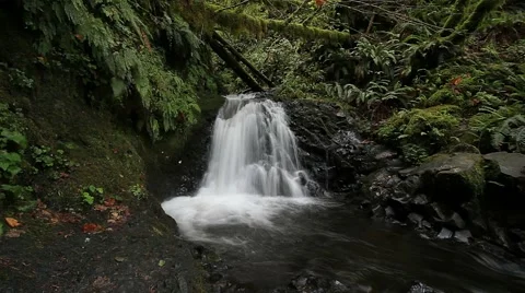 Long exposure of Shepperd's Dell Falls in OR along Columbia River Gorge 1080p Stock Footage 67731543