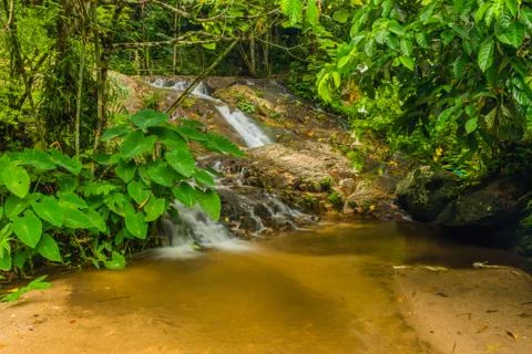 Long exposure of small waterfall Stock Photos