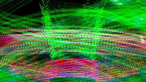 Long Exposure Of A Spinning Carnival Ride Stock Photos