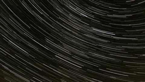 Long Exposure Star Trails Showing Earth Rotation in Night Sky 2 Stock Footage 326697239
