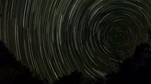 Long Exposure Star Trails Showing Earth Rotation in Night Sky EU Stock Footage 326697249