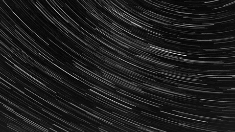Long Exposure Star Trails Showing Earth Rotation in Night Sky BG Stock Footage 326697264