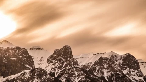 Long Exposure Sunset over Mountains Stock Footage 88181450