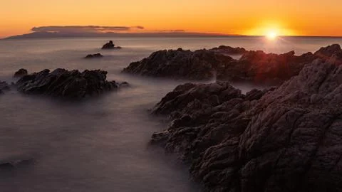 Long Exposure Sunset Stock Photos