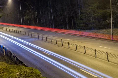 Long exposure tail lights Foto stock