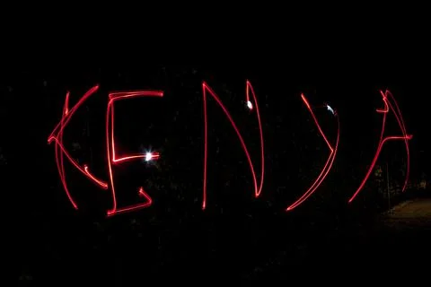 Long exposure text Stock-Fotos