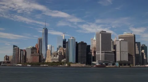 Long Exposure Time-lapse of Clouds passing over the World Trade Center Stock Footage 67483506