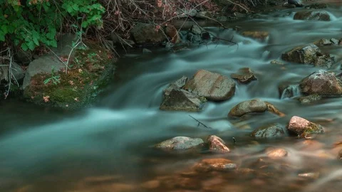 Long Exposure Timelapse River Stock Footage 93597086