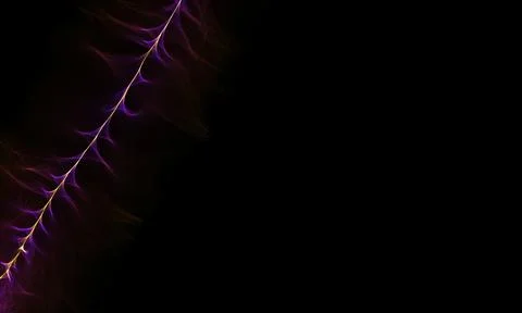 Long exposure of a velvet string with red rays around it on the black background Stock Illustration