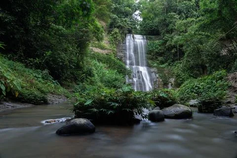 Long exposure View of Hum Hum waterfall. Stock Photos