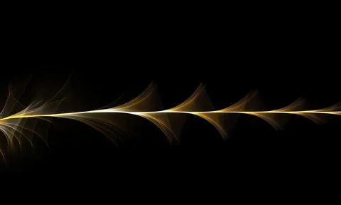 Long exposure of yellow light with rays on the line on the black background イラスト素材