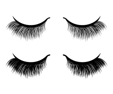 Long eyelashes on a white background. Stock Illustration