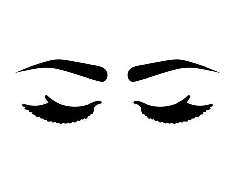Long eyelashes on a white background. Stock Illustration
