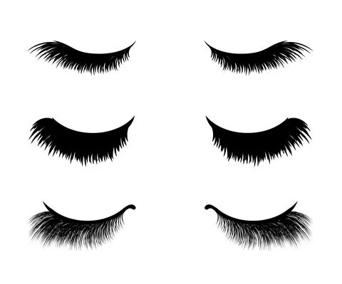Long eyelashes on a white background. Vector illustration. Stock Illustration