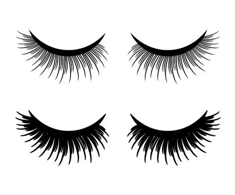 Long eyelashes on a white background. Vector illustration. Stock Illustration