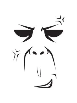 Long Face Expression - Holding the Anger. Isolated Vector Illustration Stock Illustration