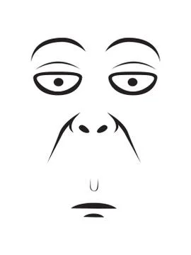 Long Face Expression - Lazy. Isolated Vector Illustration Stock Illustration