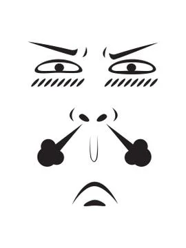 Long Face Expression - Motivated Face. Isolated Vector Illustration Stock Illustration