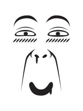 Long Face Expression - Pervert Face. Isolated Vector Illustration Stock Illustration