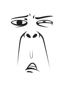 Long Face Expression - Pissed Off. Isolated Vector Illustration Stock Illustration