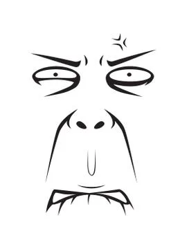 Long Face Expression - upset. Isolated Vector Illustration Stock Illustration