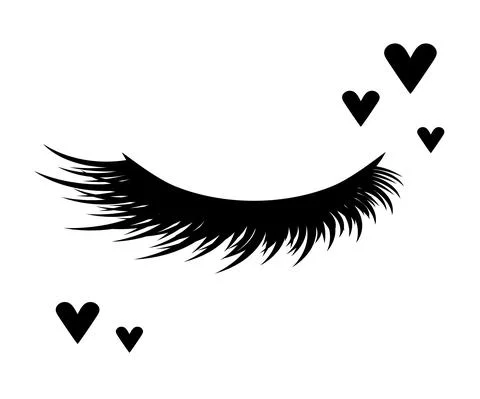 Long false eyelashes on a white background. Stock Illustration