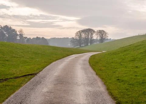 Long farm road Stock Photos