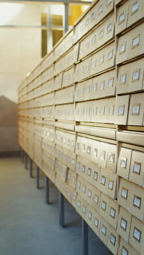 Long filing cabinet no people vertical video - Office. Stock Footage 323961453