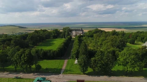 Long flight to Pidhirtsi Castle. Flight over the fortress. Ukraine. Stock Footage 141370732