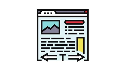 Long form content seo color icon animation Stock Footage 326113113